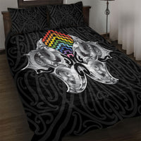 Aotearoa Kowhaiwhai Poutama Rainbow Motif Quilt Bed Set