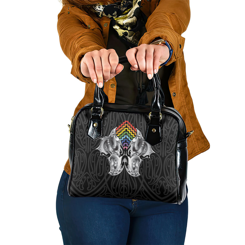 Aotearoa Kowhaiwhai Poutama Rainbow Motif Shoulder Handbag LT9 One Size Rainbow - Polynesian Pride