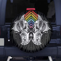 Aotearoa Kowhaiwhai Poutama Rainbow Motif Spare Tire Cover