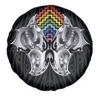 Aotearoa Kowhaiwhai Poutama Rainbow Motif Spare Tire Cover