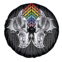 Aotearoa Kowhaiwhai Poutama Rainbow Motif Spare Tire Cover