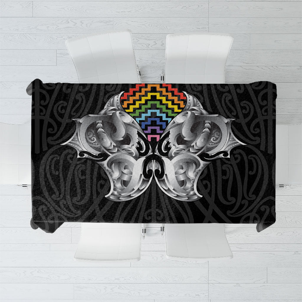 Aotearoa Kowhaiwhai Poutama Rainbow Motif Tablecloth LT9 Rainbow - Polynesian Pride