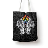 Aotearoa Kowhaiwhai Poutama Rainbow Motif Tote Bag