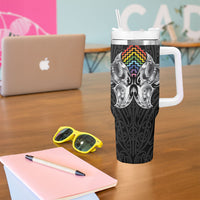 Aotearoa Kowhaiwhai Poutama Rainbow Motif Tumbler With Handle