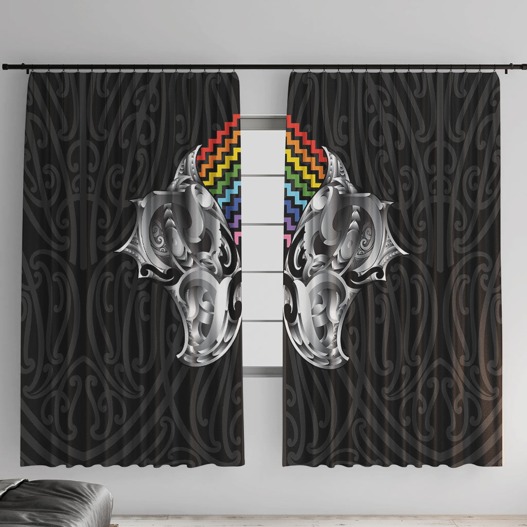 Aotearoa Kowhaiwhai Poutama Rainbow Motif Window Curtain
