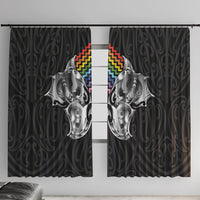 Aotearoa Kowhaiwhai Poutama Rainbow Motif Window Curtain