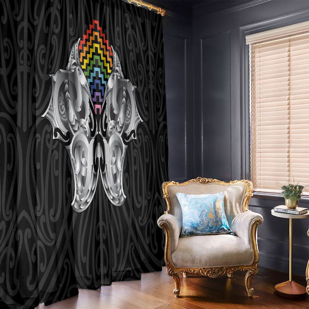 Aotearoa Kowhaiwhai Poutama Rainbow Motif Window Curtain