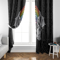 Aotearoa Kowhaiwhai Poutama Rainbow Motif Window Curtain