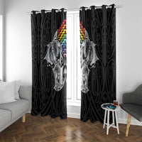 Aotearoa Kowhaiwhai Poutama Rainbow Motif Window Curtain