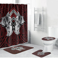 Aotearoa Kowhaiwhai Poutama Red Motif Bathroom Set