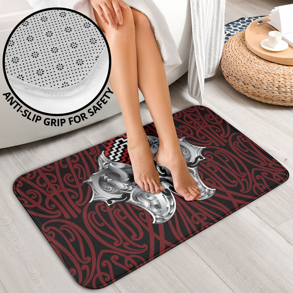 Aotearoa Kowhaiwhai Poutama Red Motif Bathroom Set