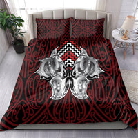 Aotearoa Kowhaiwhai Poutama Red Motif Bedding Set