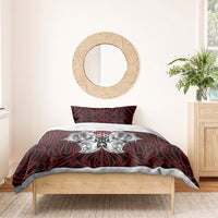 Aotearoa Kowhaiwhai Poutama Red Motif Bedding Set