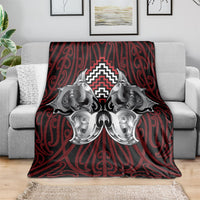 Aotearoa Kowhaiwhai Poutama Red Motif Blanket