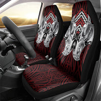 Aotearoa Kowhaiwhai Poutama Red Motif Car Seat Cover