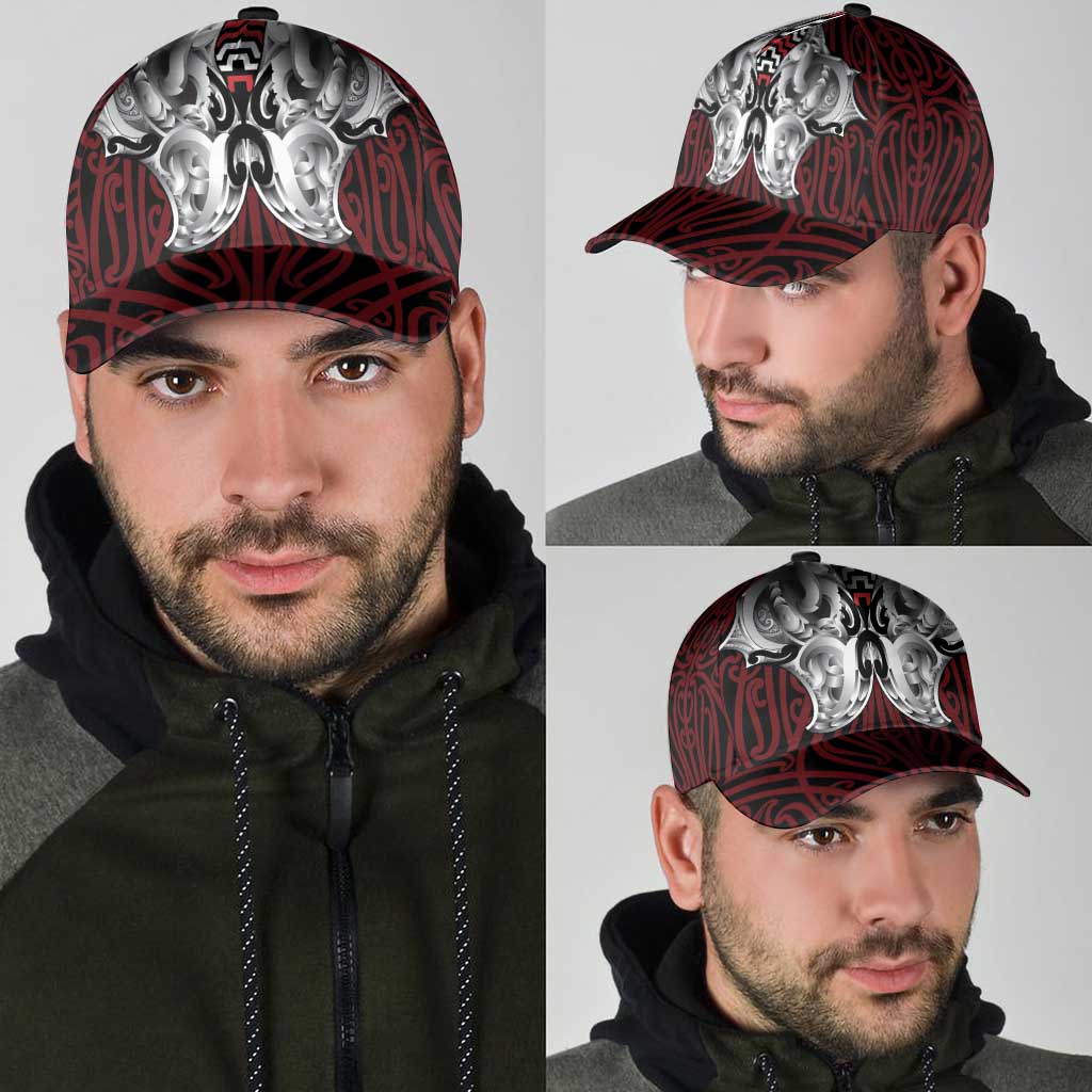 Aotearoa Kowhaiwhai Poutama Red Motif Classic Cap