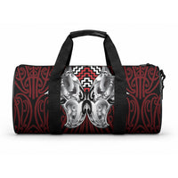Aotearoa Kowhaiwhai Poutama Red Motif Duffle Bag