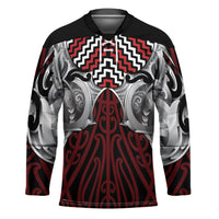 Aotearoa Kowhaiwhai Poutama Red Motif Hockey Jersey