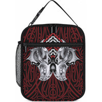 Aotearoa Kowhaiwhai Poutama Red Motif Lunch Bag
