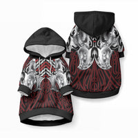 Aotearoa Kowhaiwhai Poutama Red Motif Pet Hoodie