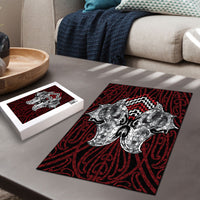 Aotearoa Kowhaiwhai Poutama Red Motif Puzzle
