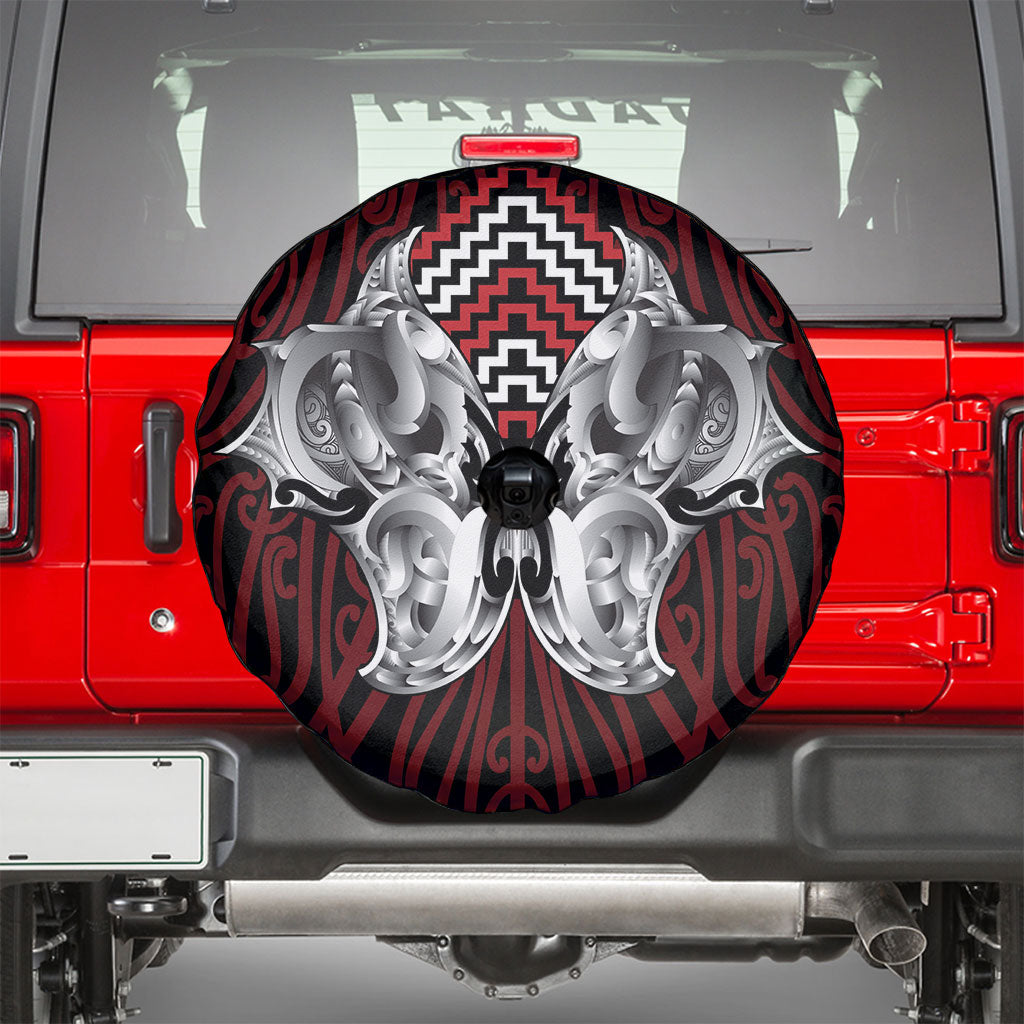 Aotearoa Kowhaiwhai Poutama Red Motif Spare Tire Cover