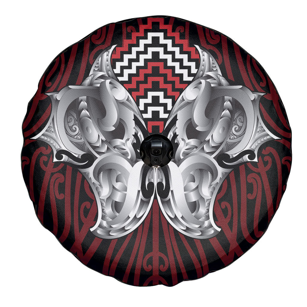 Aotearoa Kowhaiwhai Poutama Red Motif Spare Tire Cover