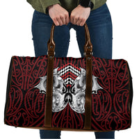 Aotearoa Kowhaiwhai Poutama Red Motif Travel Bag