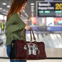 Aotearoa Kowhaiwhai Poutama Red Motif Travel Bag
