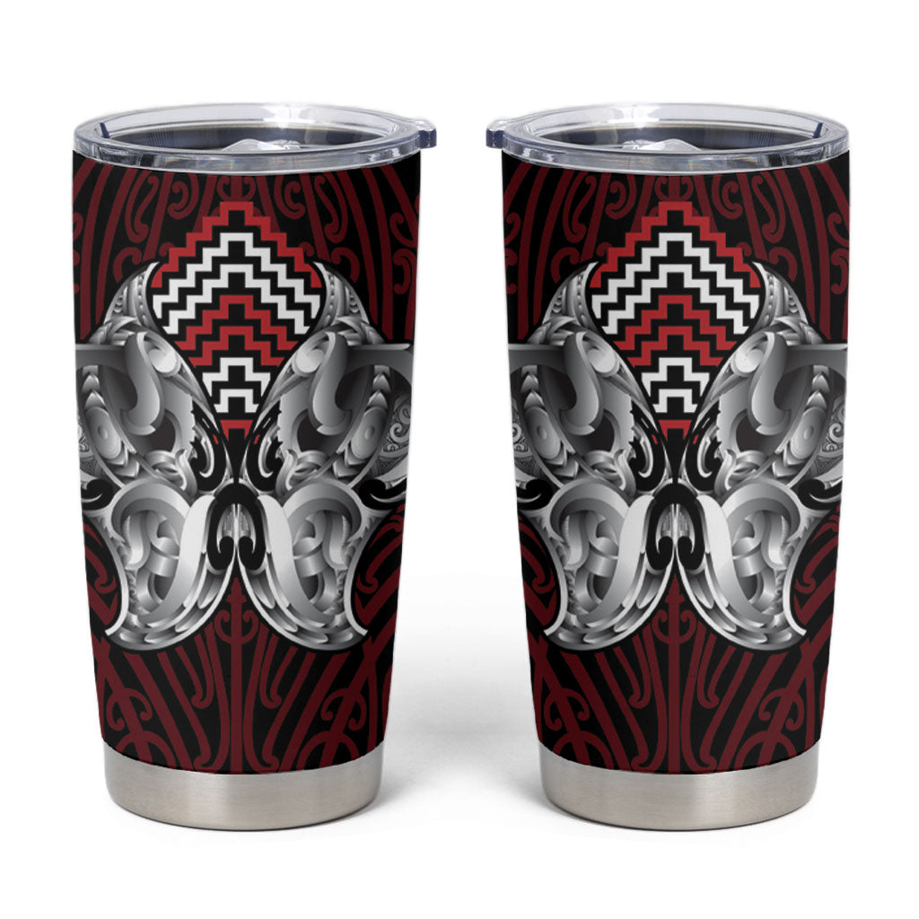 Aotearoa Kowhaiwhai Poutama Red Motif Tumbler Cup