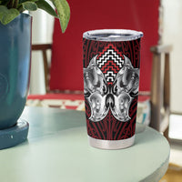 Aotearoa Kowhaiwhai Poutama Red Motif Tumbler Cup