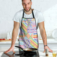 Aotearoa Kowhaiwhai Taniko Patchwork Rainbow Motifs Apron