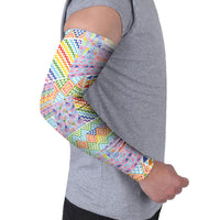 Aotearoa Kowhaiwhai Taniko Patchwork Rainbow Motifs Arm Sleeves
