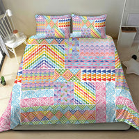 Aotearoa Kowhaiwhai Taniko Patchwork Rainbow Motifs Bedding Set