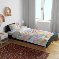 Aotearoa Kowhaiwhai Taniko Patchwork Rainbow Motifs Bedding Set