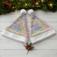 Aotearoa Kowhaiwhai Taniko Patchwork Rainbow Motifs Christmas Santa Hat