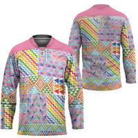 Aotearoa Kowhaiwhai Taniko Patchwork Rainbow Motifs Hockey Jersey