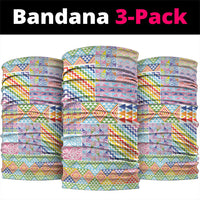 Aotearoa Kowhaiwhai Taniko Patchwork Rainbow Motifs Neck Gaiter