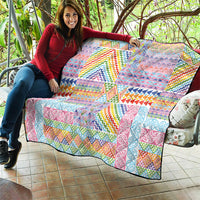 Aotearoa Kowhaiwhai Taniko Patchwork Rainbow Motifs Quilt