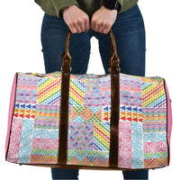 Aotearoa Kowhaiwhai Taniko Patchwork Rainbow Motifs Travel Bag