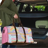Aotearoa Kowhaiwhai Taniko Patchwork Rainbow Motifs Travel Bag
