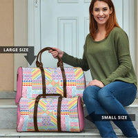 Aotearoa Kowhaiwhai Taniko Patchwork Rainbow Motifs Travel Bag