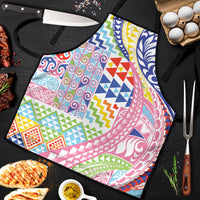 Maori Kowhaiwhai Taniko Patchwork Rainbow Motifs Apron