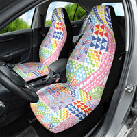 Maori Kowhaiwhai Taniko Patchwork Rainbow Motifs Car Seat Cover