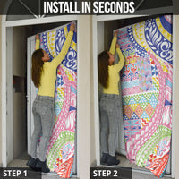 Maori Kowhaiwhai Taniko Patchwork Rainbow Motifs Door Cover