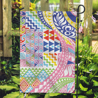 Maori Kowhaiwhai Taniko Patchwork Rainbow Motifs Garden Flag