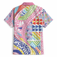 Maori Kowhaiwhai Taniko Patchwork Rainbow Motifs Hawaiian Shirt