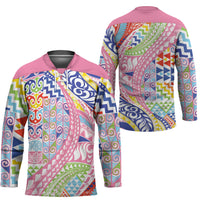 Maori Kowhaiwhai Taniko Patchwork Rainbow Motifs Hockey Jersey