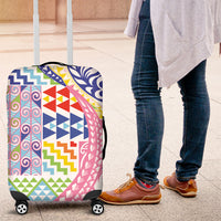 Maori Kowhaiwhai Taniko Patchwork Rainbow Motifs Luggage Cover