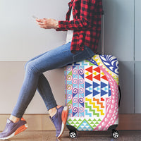 Maori Kowhaiwhai Taniko Patchwork Rainbow Motifs Luggage Cover
